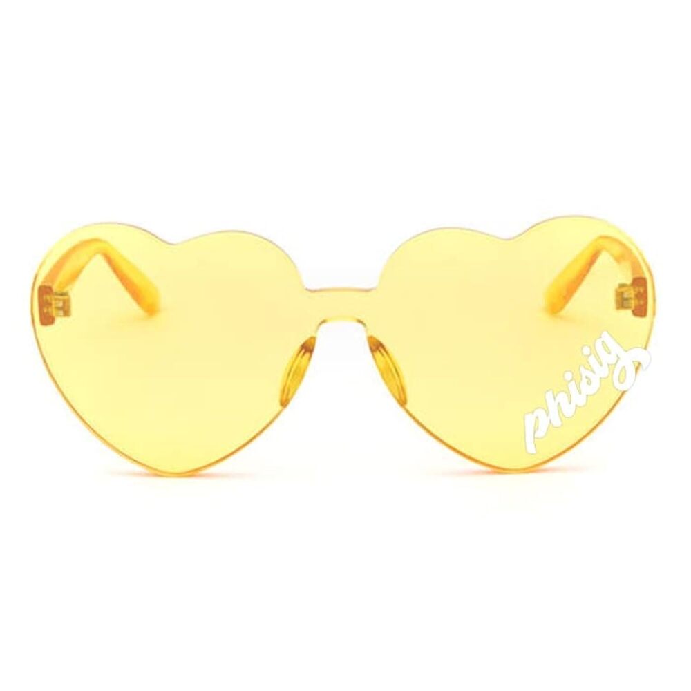 7913 Phi Sigma Sigma Sunglasses — Heart Shaped Sunglasses printed with PSS